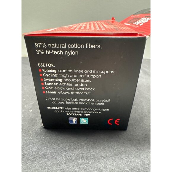 RockTape Kinesiology Tape 10cm x 5m Red Black Athletic Support - Picture 4 of 8